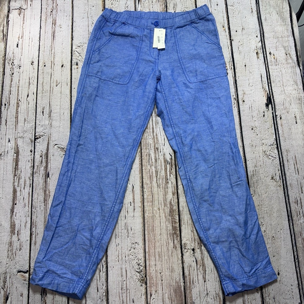 J‎ Crew Women's Linen Cotton Lightweight Pants Blue 6 NWT